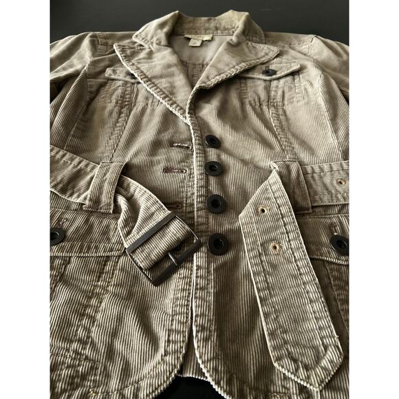 LOFT Army Green Corduroy Crop Jacket w/Belt sz 2P - Picture 3 of 12
